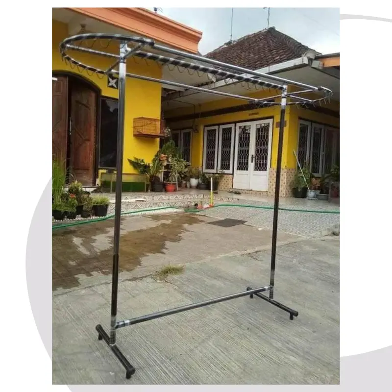 Jemuran Model Terbaru Oval Kaki Lurus | Gantungan Baju Tinggi Minimalis Kuat dan Kokoh | Anti Karat, Berkualitas 3