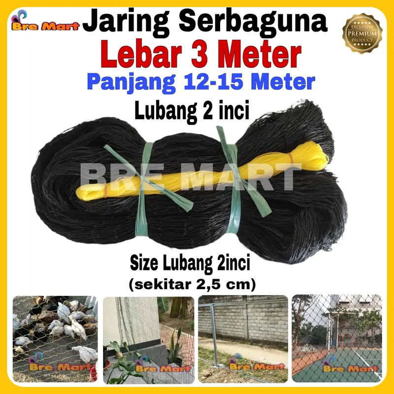Jaring Ayam Lubang 2 cm Lebar 3 Meter Panjang 12-15 Meter / Jaring Pagar Ayam / Jaring Kandang Ayam / Jaring Pagar Kebun 0