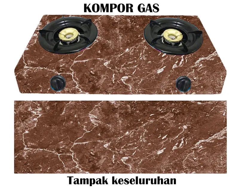 Sticker Kompor 2 Tungku Motif Marmer Elegant 4