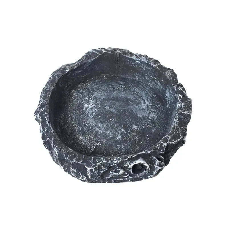 HNJK Reptile Bowl for Turtle Water Dish Round Food Bowl Resin Escape Proof Feeder for Small Medium Size Pet Lizard Leopard Ge