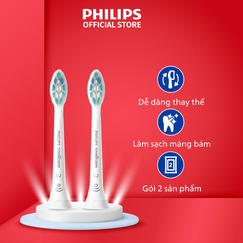 Bộ 2 Đầu Bàn Chải Điện PHILIPS C2 HX9022/28, Hỗ Trợ Làm Sạch Sâu, Sản Phẩm Chính Hãng