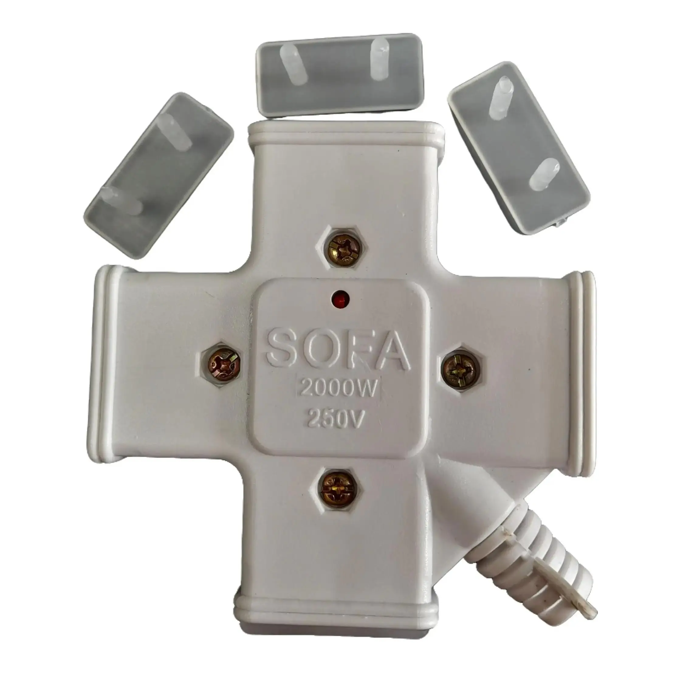 [SOFA] Phích nối 4 chia 2000W, Ổ cắm điện không dây 4 lỗ công suất 2000W kèm nút bít Sofa
