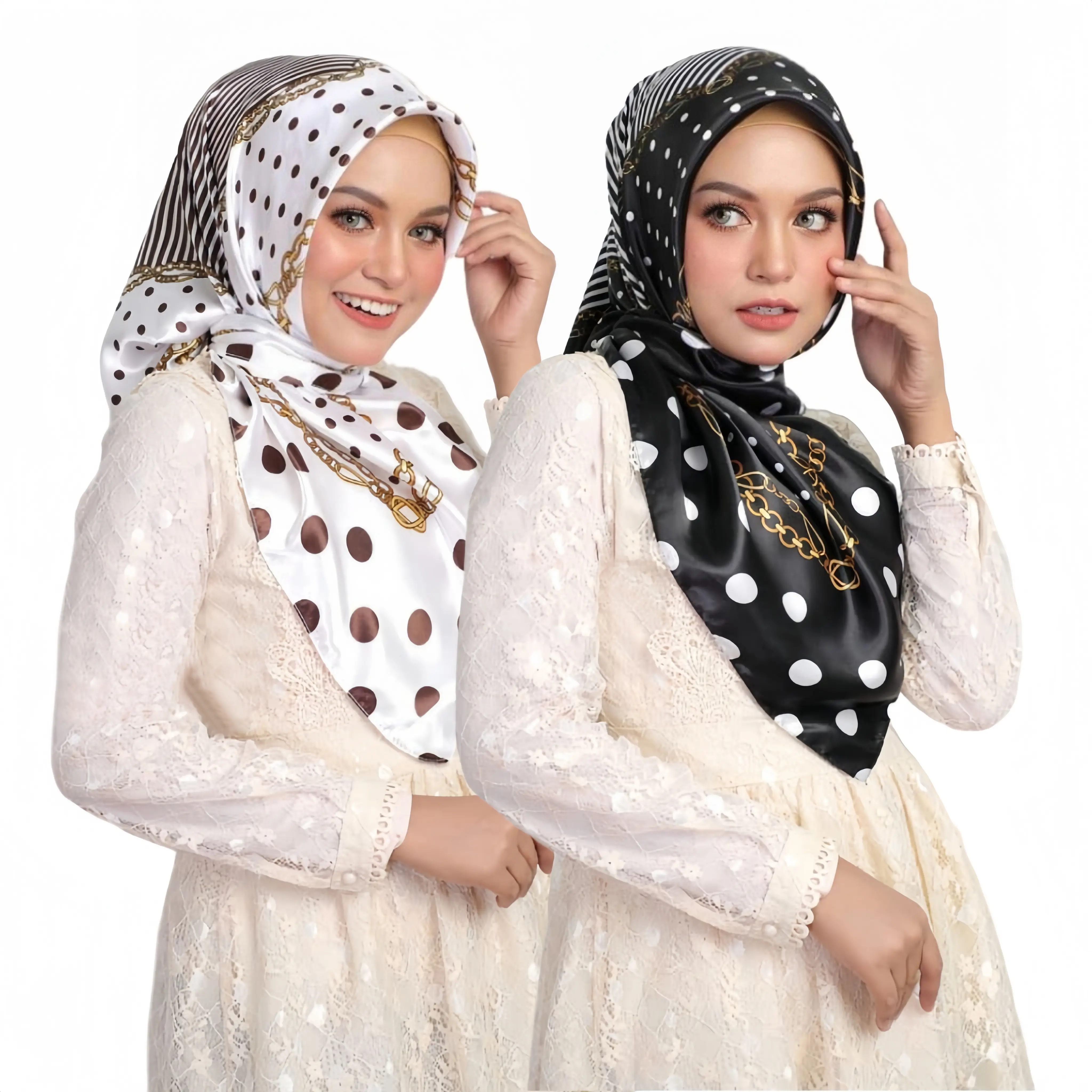 Polka dot Fashion Lady turban muslim fashion hijab bandana beach scarf shawl