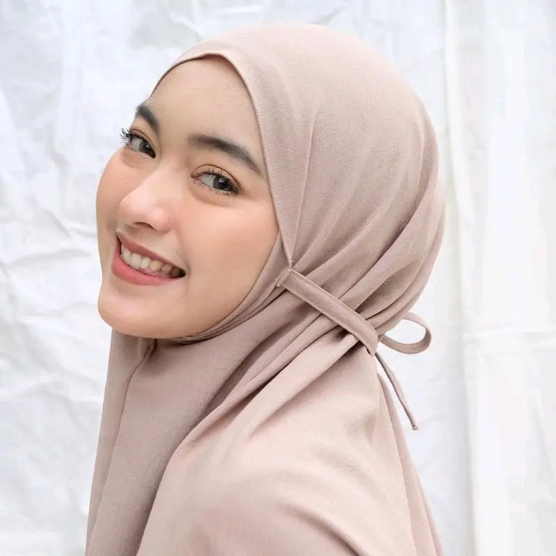 JILBAB INSTAN BERGO TALI CRINGKEL AIRFLOW LEMBUT Cantik Crinkle Katun Nyaman