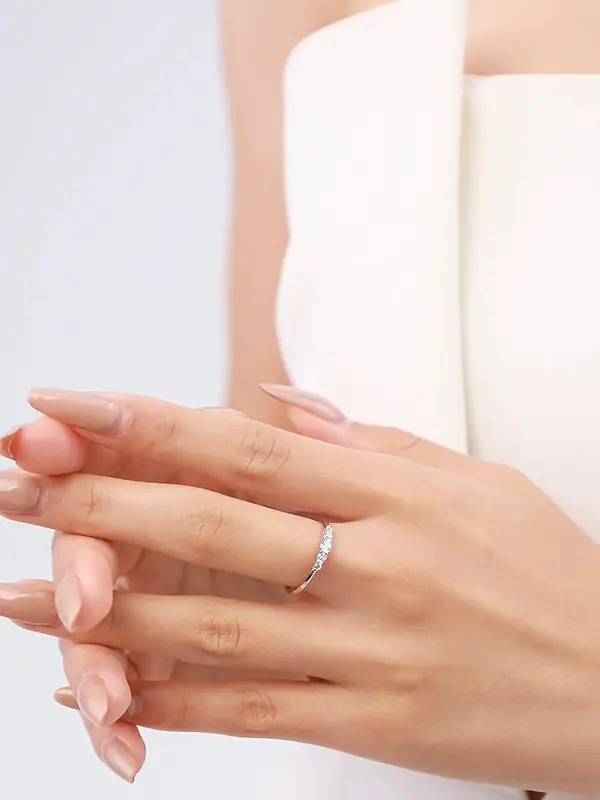 925 Sterling Silver Fashion Rhinestone Decorated Ring for Women, Simple Jewelry for Party, Daily Clothing Decor, Trendy All-match & Exquisite Jewelry for Gift 4