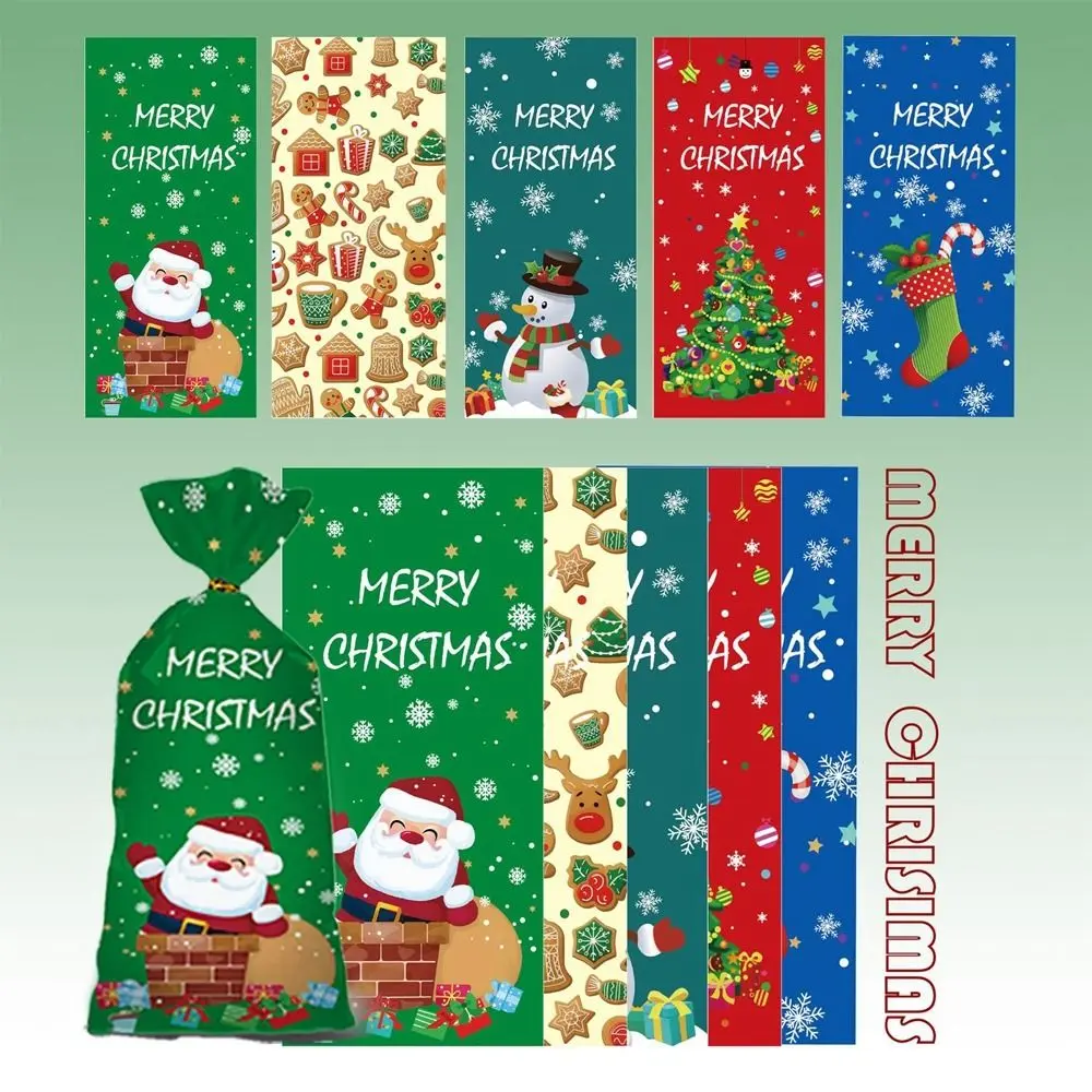 Túi Kẹo Giáng Sinh, OPP Mới, Tự Dính, 50 / 100 Chiếc, Túi Bánh Quy Đường, Thiết Kế Ông Già Noel Và Giáng Sinh, Thích Hợp Để Đóng Gói, Chủ Đề Giáng Sinh