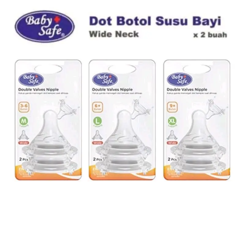 Baby Safe Dot Nipple Wide Neck - Dot Botol Susu Bayi Isi 2pcs