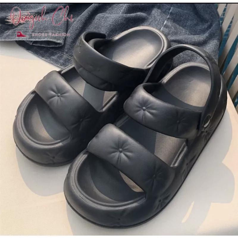 (Loại 1) Dép Sandal Đế Bằng Cao 4 Cm , Dép Quai Hậu Nữ Đế Cao Chất Liệu EVA Siêu Nhẹ XiXiTiao TB533 DéP Shoes GiàY Nhung 5