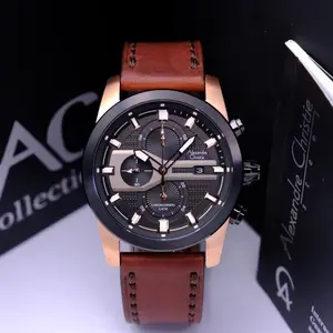 ALEXANDRE CHRISTIE 6562 MC KULIT PRIA ORIGINAL GARANSI 1TAHUN - ROSEGOLD BLACK