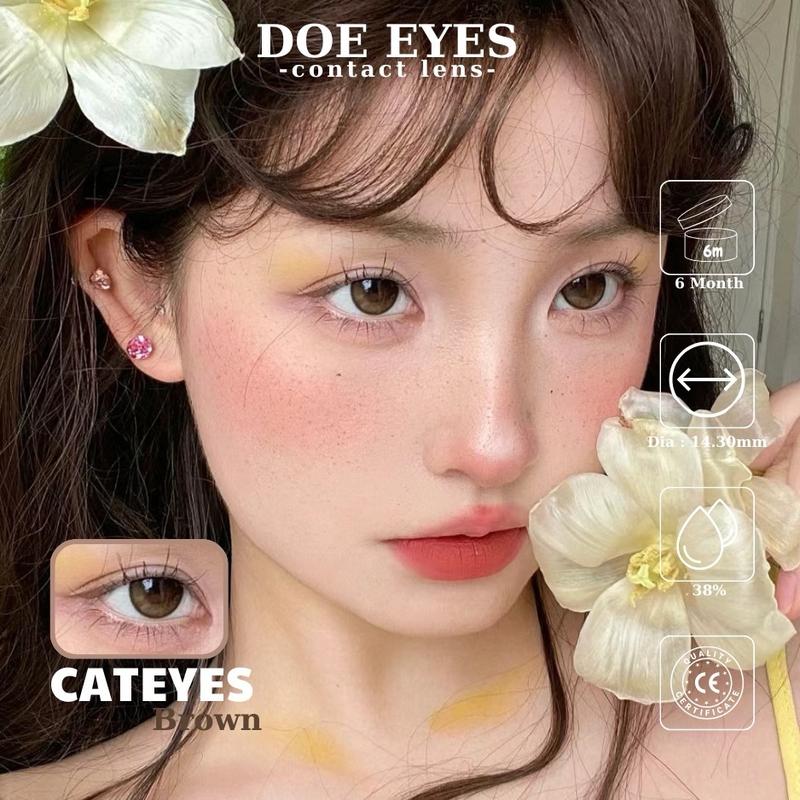 [CatEyes Brown] có cận đến 6.5 - Lens Kính áp tròng - 1 CHIẾC lens Doe Eyes