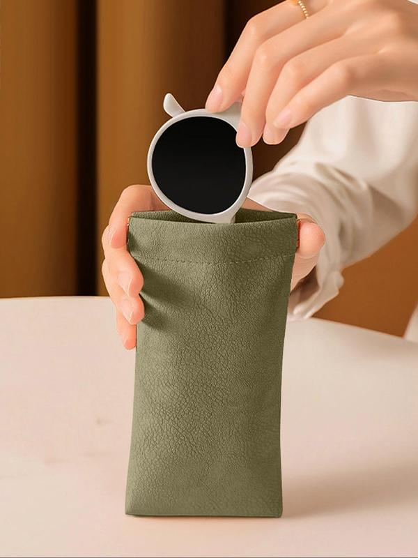 Solid Color Soft Pu Sunglasses Case, 2024 New Style Portable Pu Leather Glasses Case, Anti-scratch Glasses Storage Bag, Eyewear Accessories for Women and Men 4