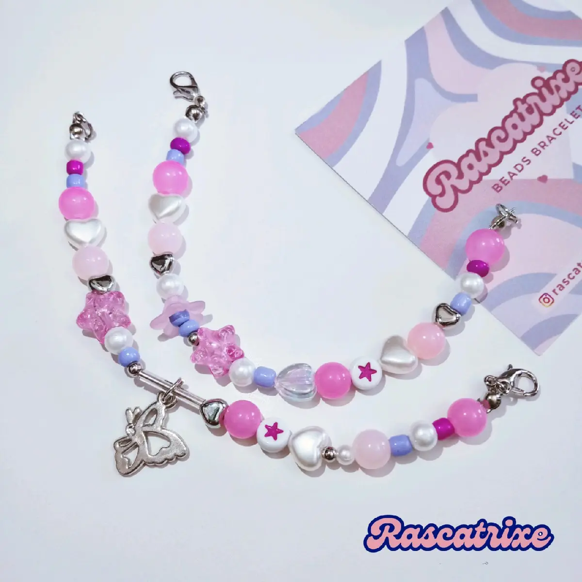blossom & mariposa bracelets | y2k aesthetic beads gelang couple bracelet by rascatrixe Chain