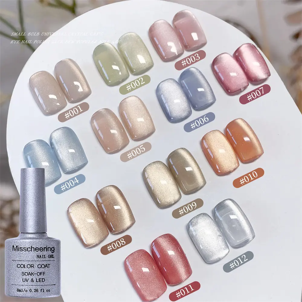 White Moonlight Ceramic Cats Eye Nail Polish Glue Autumn And Winter New Flash Crystal Cats Eye Nail Art Special Misscheering
