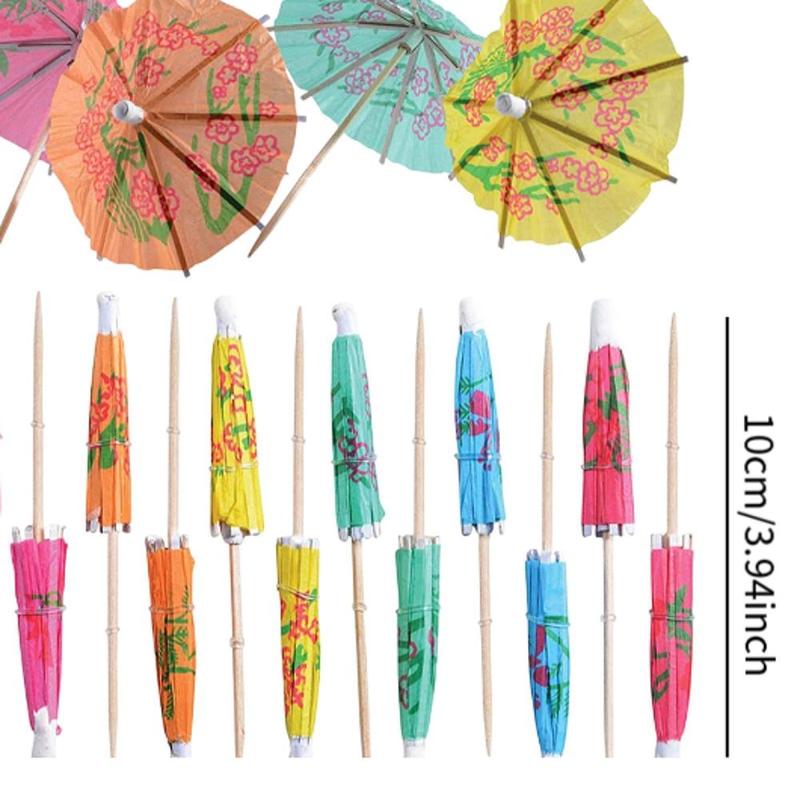 Product Introduction of Paper Cocktail Parasols Mini Paper Umbrellas Wooden Party Favors Modern Food Picks Drink Fruit Cake Sticks for Festival Bar 0