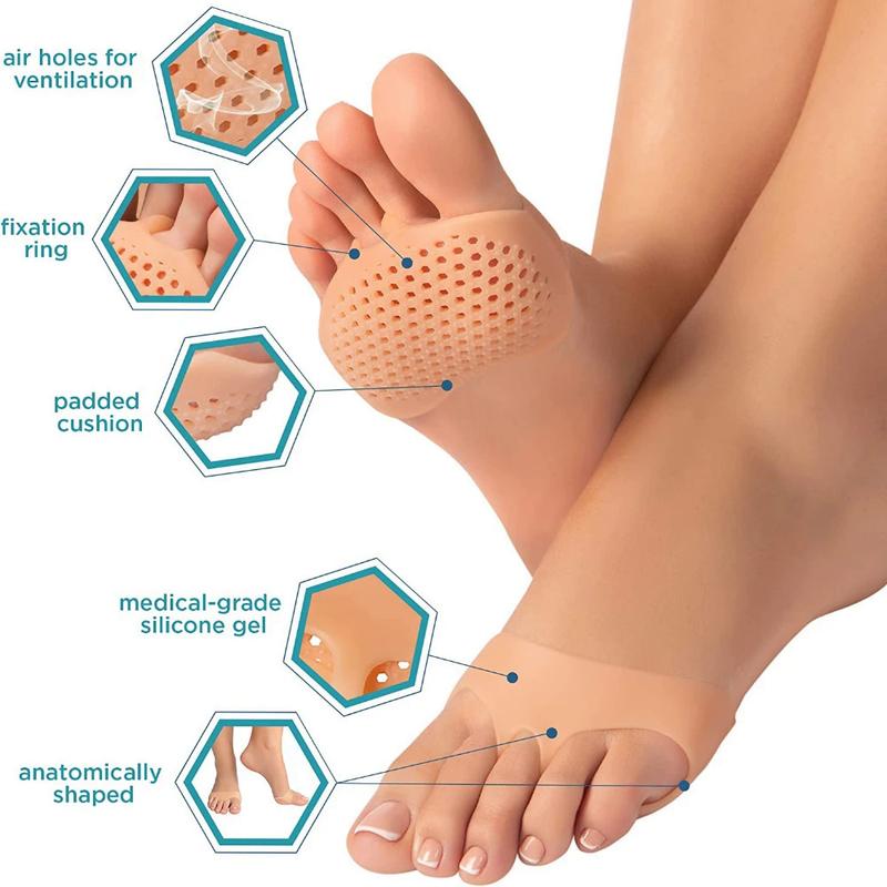 Product Introduction of 2pcs Silicone Metatarsal Pads Toe Separator Pain Relief Foot Pads Orthotics Foot Massage Insoles Fore foot Socks Foot Care Tool 8