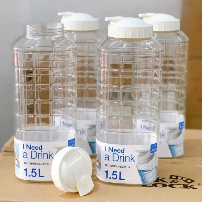 (Combo 6 bình) Bình Nước 1 lít và 1,5 lít hàng Lock and Lock Nhựa an Toàn