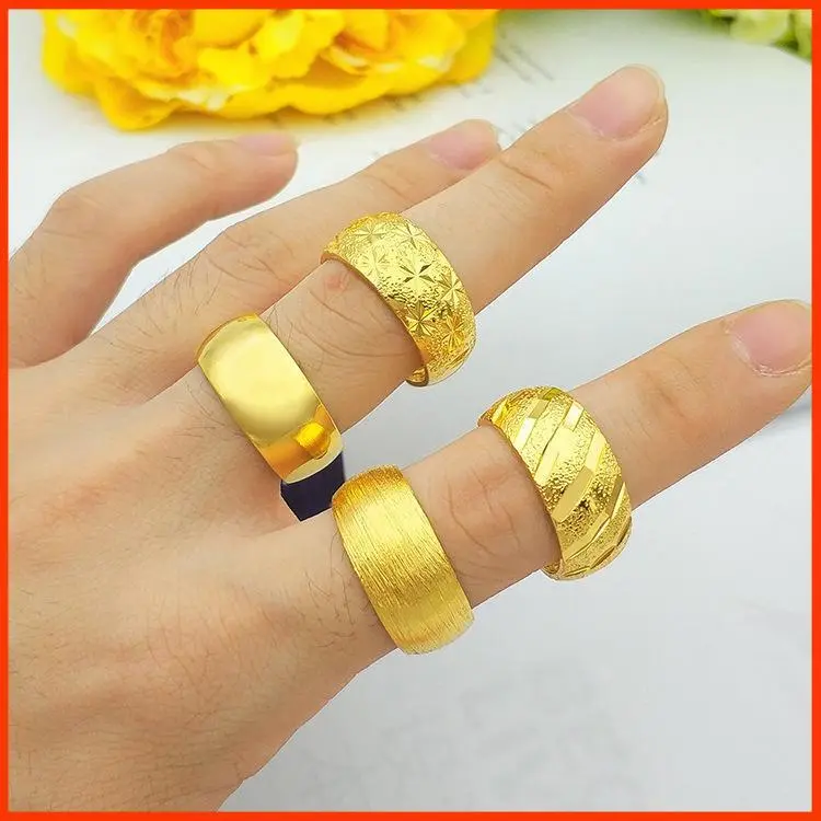 Brass Gilding Men's Ring Meteor Big Glossy