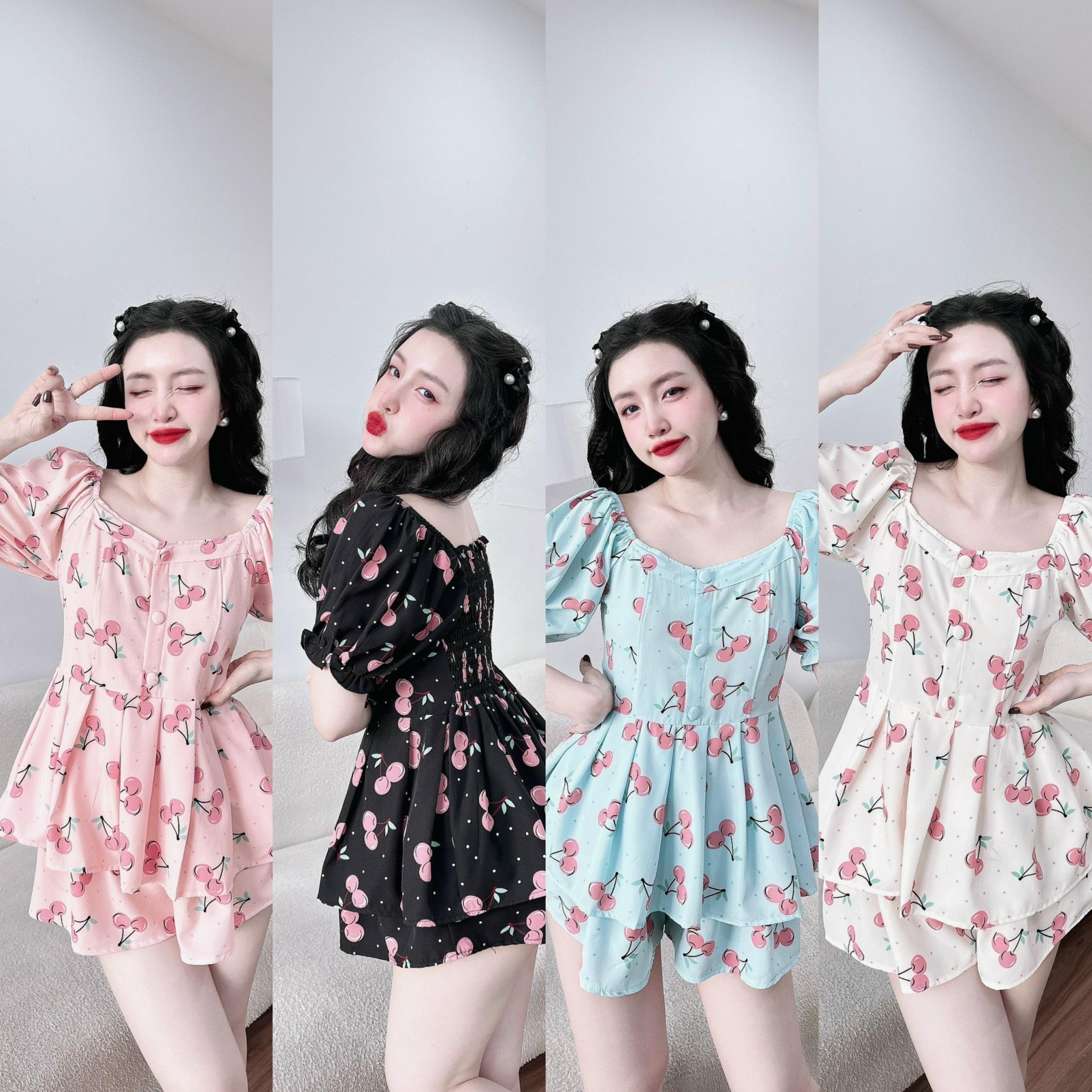 Thời Trang Bigsize Đùi Cổ Thuyền Tay Bồng Bo chun Bigsize 50-100kg Vải Lụa Nhật Dễ Thương Nữ Áo Quần Top Thun Legging - A.5015