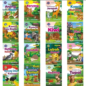 (Promo Serbajaya) Paket 10 Buku Dongeng Fabel Bergambar dan Full Color 2 Bahasa