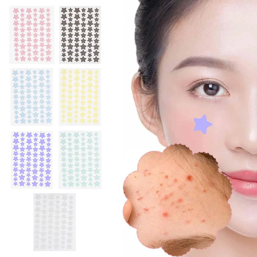 Miếng Dán Mụn Hình Ngôi Sao, Màu, 60 Cái, Miếng Dán Mụn Trứng Cá Và Che Mụn Trứng Cá, Vết Nứt Nốt, Vết Thâm, Sửa Chữa, Y9B0