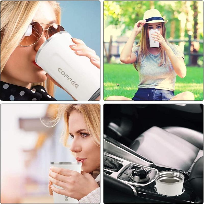 Vacuum Flask, 1 Count Double Wall Insulated Water Bottle, Convenient Stainless Steel Coffee Cup for Home Office 7
