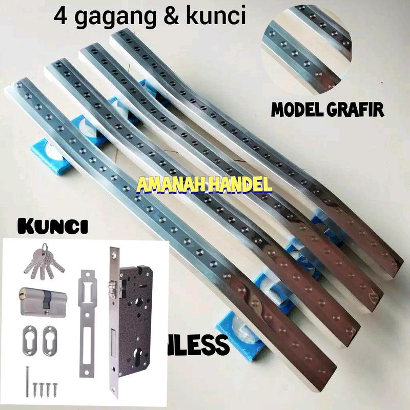 Fullset Gagang Pintu Rumah UNGU 45cm 33cm / Handle pintu rumah stainless Anti Karat 6