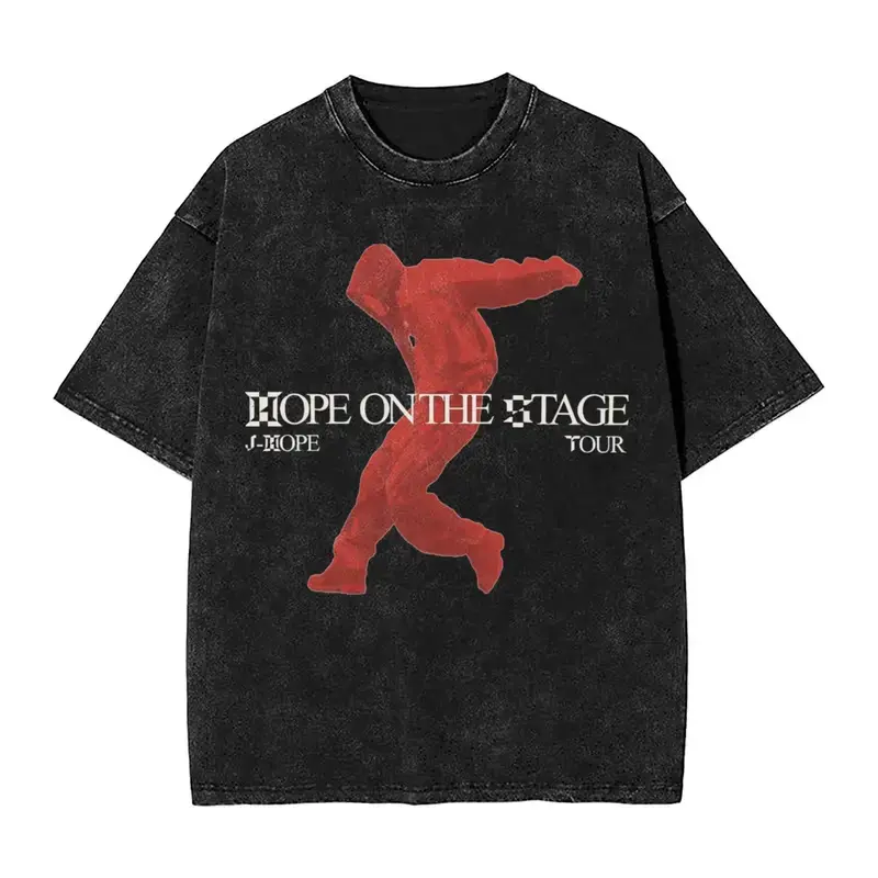 Washed Shirts J Hope concert jack in the box hope on the stage concert  Apparel Novelty T Shirt Oversize  Streetwear Tees