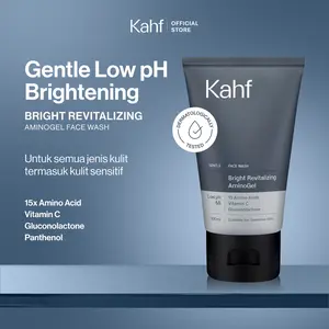 NEW! Kahf Bright Revitalizing Amino Gel Face Wash 100 ml - Sabun Cuci Muka Pria Kulit Sensitif untuk Mencerahkan Wajah dengan Vitamin C, Pentavitin, Panthenol -