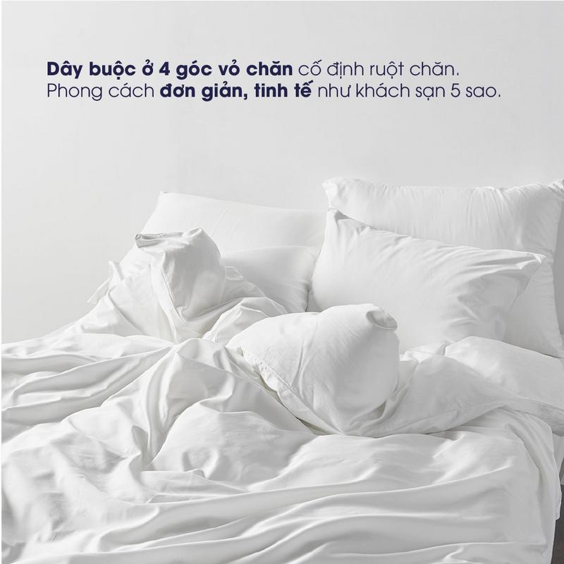 Changmi Bedding Vỏ chăn Cotton lụa cao cấp 80S trắng trơn. Tiêu chuẩn khách sạn, resort 5 sao duvet 3