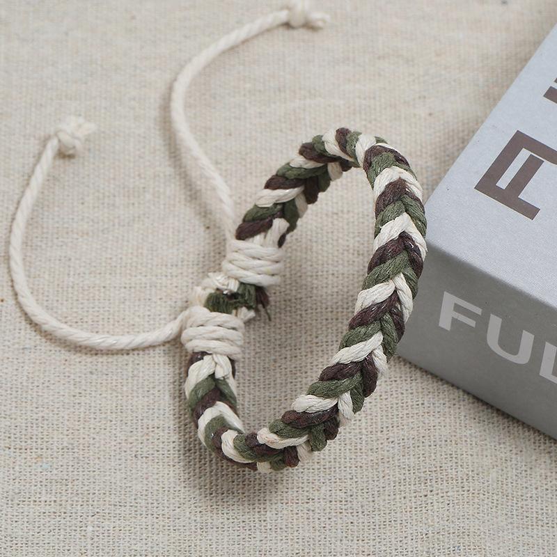 Ethnic Style Colorful Weave Rope Adjustable Bracelet Handmade Hemp Rope Wristbands Bracelets For Couple Simple  Gift 6