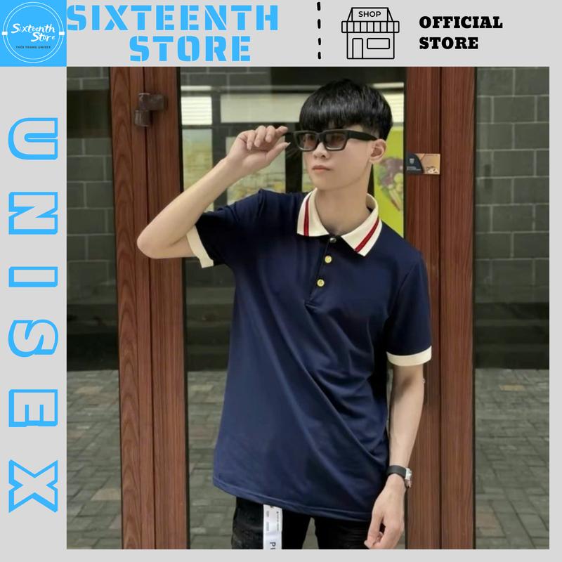 Áo Polo Cổ Dệt 2 Màu Xanh Than, Đen Chất Vải Gai Thoáng Mát Nam Menswear