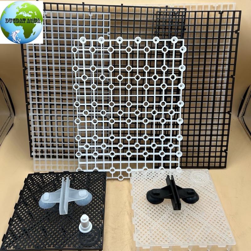 ￼Tấm Vách Ngăn Bể Cá - Tấm Đậy Nắp Bể - Hít Vách Ngăn hồ cá, tường rêu 20x26cm và 30x30-14,5x14,5x2,5cm (Trắng, đen