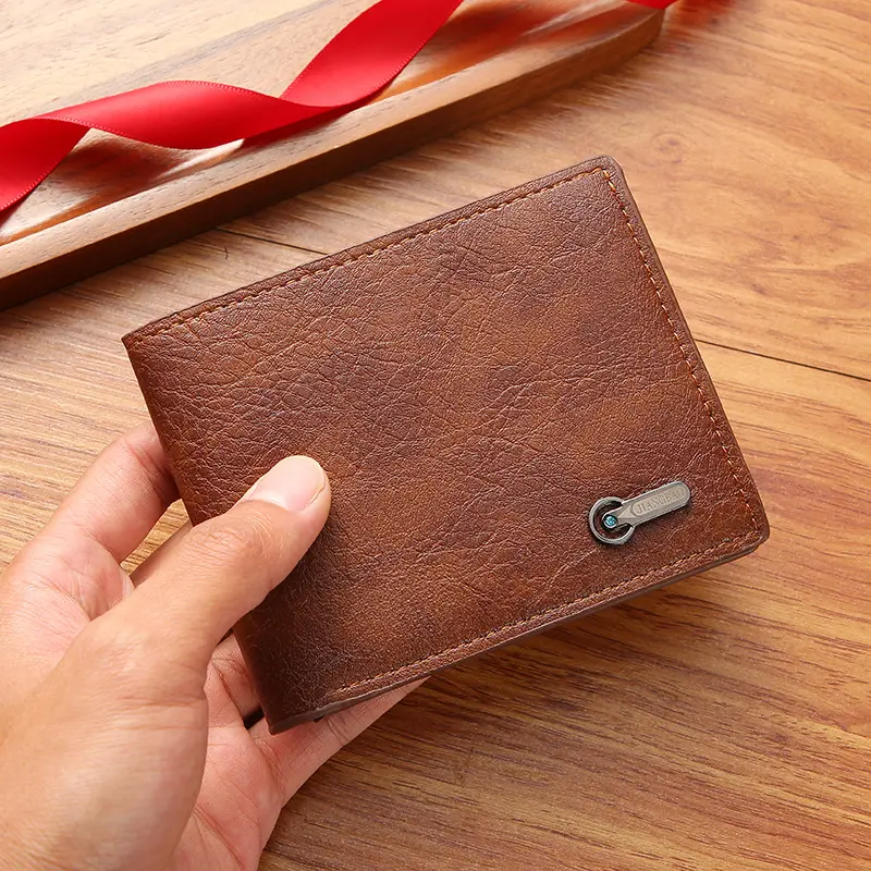 Men's Wallet Business Casual Short Leather Wallet Cross-border Promotion In-stock Wholesale Casual Short Leather Bag Wholesale card  holder  wallet wallets