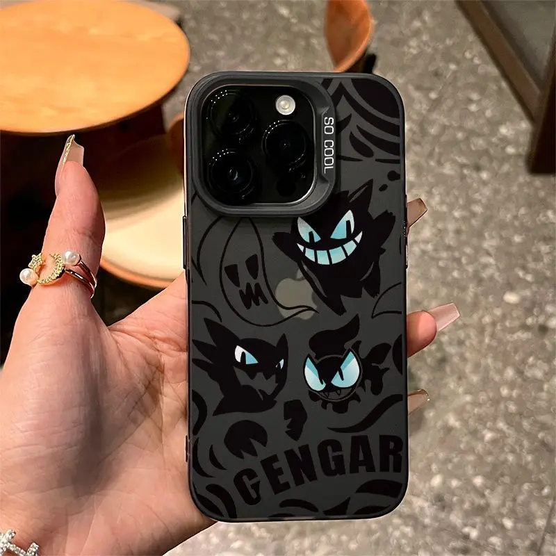 Ốp Lưng iPhone Gengar, Màu Đen, Tương Thích Với iPhone 15 / 14 / 13, Ốp Lưng, Tương Thích Với iPhone 15 Pro, Lì, Bảo Vệ Toàn Cạnh, Chống Sốc, Tương Thích Với iPhone 14 Pro Max, 11 / 12 8