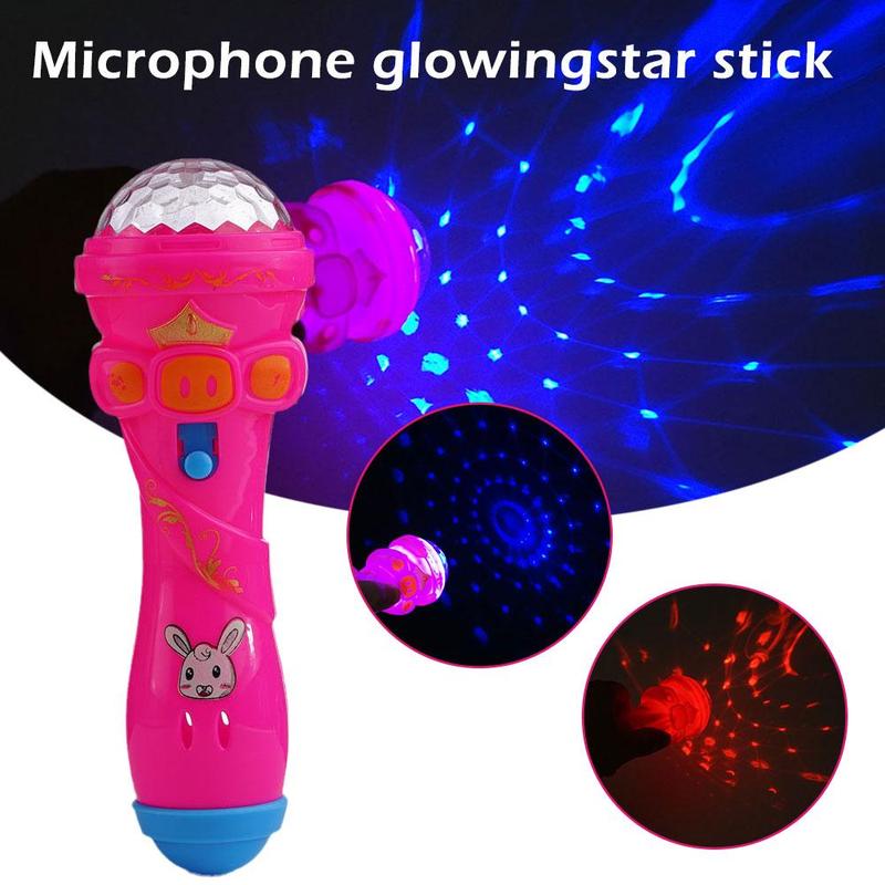 Product Introduction of Classic Flash Microphone Toys Mini Cute Music Karaoke Star Prop Light Mike Luminous Toys W4L1 N2C1 32