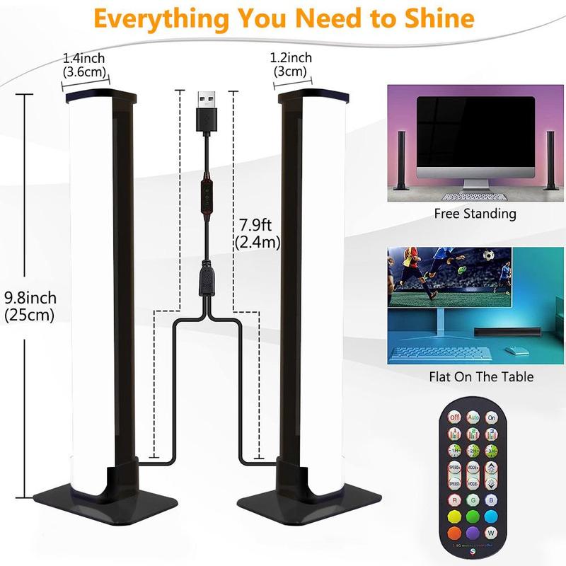 Pride Month LED Light Bar, 1 Set RGB Color Changing LED Light With Remote Control, USB Powered Ambient Light For Home Decor, Super Bowl Party Decoration 2