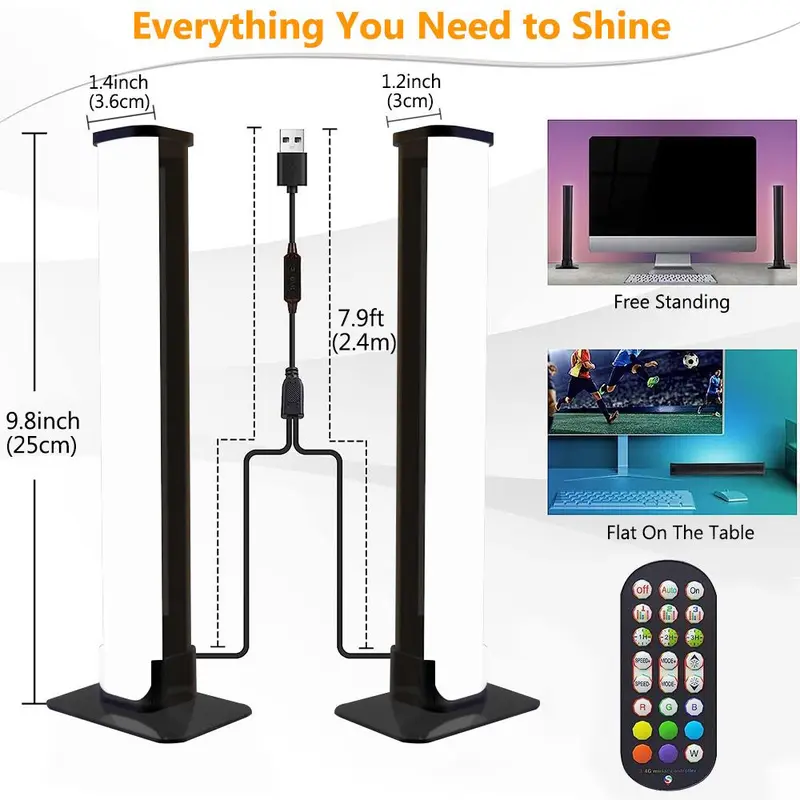 Pride Month LED Light Bar, 1 Set RGB Color Changing LED Light With Remote Control, USB Powered Ambient Light For Home Decor, Super Bowl Party Decoration 2