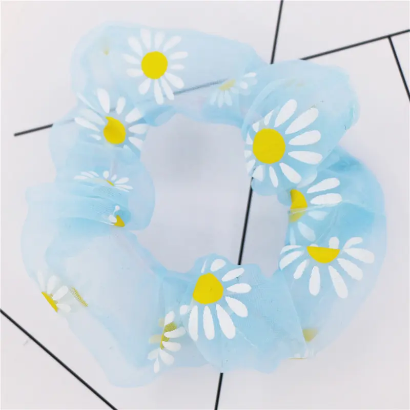 Dây Cao Su Scrunchies, Dây Thừng, Đàn Hồi, Cho Bé Gái Và Bạn Bè, Dây Buộc Tóc Đuôi Ngựa, Hoa Cúc Vàng, Lưới Mỏng, Dây Buộc Tóc, Dây Buộc Tóc, Phụ Kiện, quà tặng, bữa tiệc 6