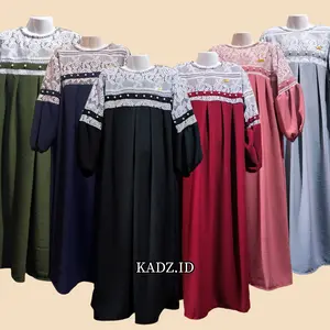 KADZ.ID - DRES IBU & ANAK BAHAN CRINCLE MIX BROKAT MUTIARA - GAMIS MOM & KIDS Dress Muslim Baju  Lebaran  Couple  Wanita  Setelan  Syari  Remaja Pasangan