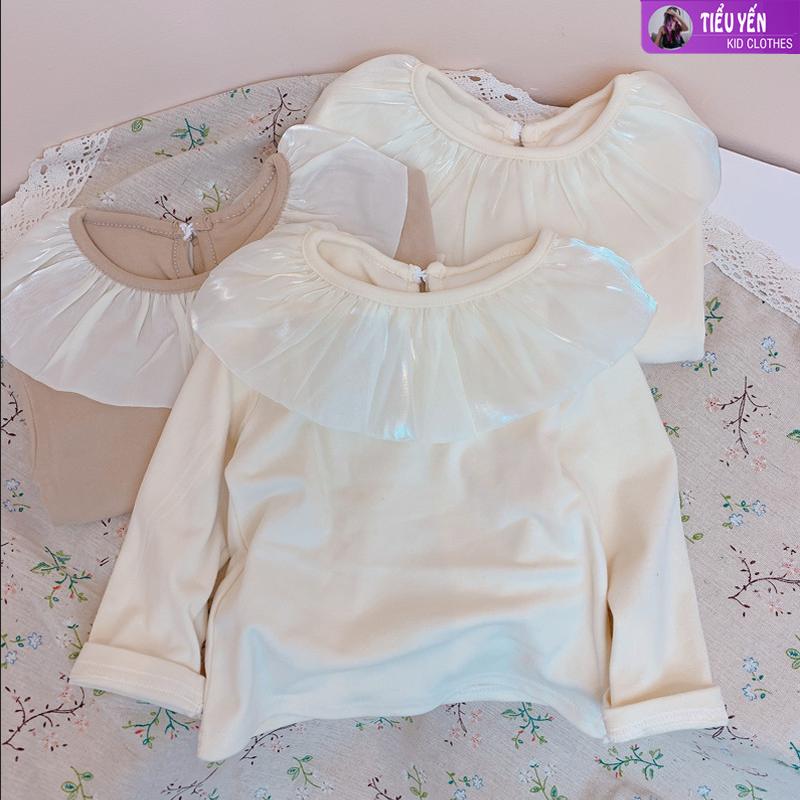 A250-Áo nỉ bé gái, áo nỉ cổ bèo 2 màu Tiểu Yến KID
