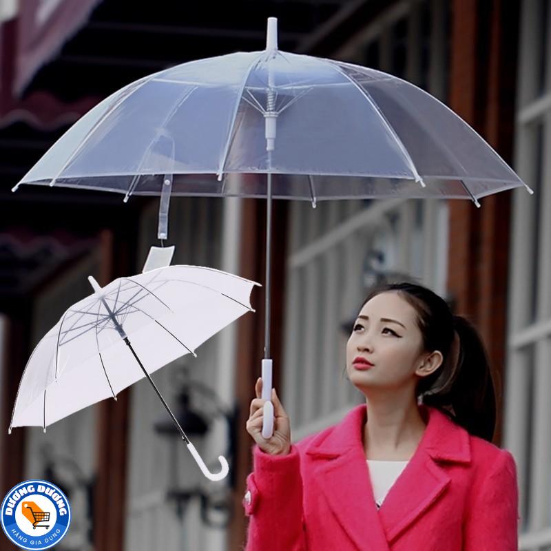 Ô Dù Đi Mưa Che Nắng Trong Suốt Gấp Gọn Cao Cấp - Ô Trong Suốt Bền Đẹp Che Mưa Thời Trang 8 Nan Cứng Cáp - Dù Gấp Gọn Chống Thắm Nước