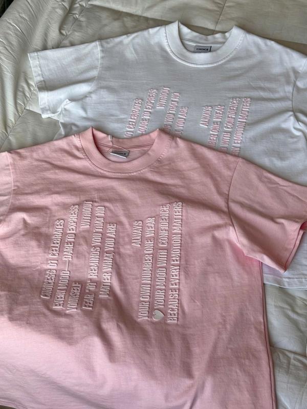 [ FORM BOXY] Áo Thun BOXY In DẬP NỔI + In Lụa  CHOICE.SG Cổ Tròn Cotton 100% "UN-Top " 2