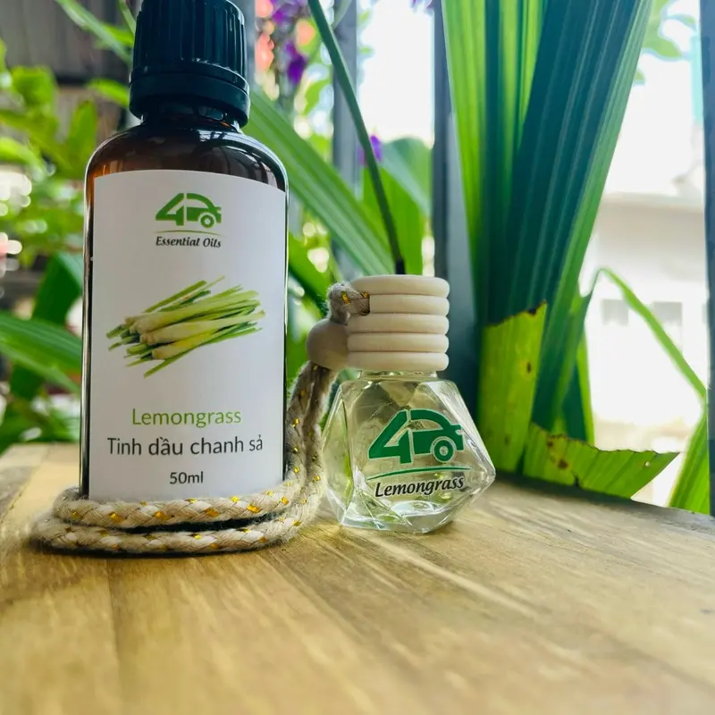 Tinh Dầu Sả Chanh Treo Xe OTO 50ml (Tặng Lọ 10ml Treo), Khử Mùi Hôi, Thơm Xe Oto, Sạch Không Khí, Hỗ trợ Giảm Say Xe Nội Thất Xông Tinh Dầu 2