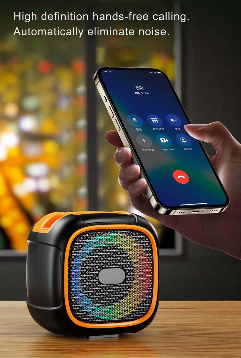 Product Introduction of Portable Mini Speaker Caixa De Som Bluetooth SY-307 with RGB Light Support Hands-free Call USB Drive TF Card AUX FM Radio TWS 11