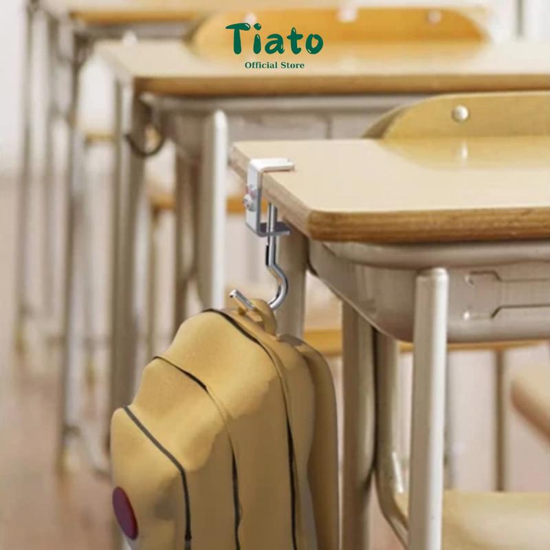 Móc treo balo túi xách, móc treo đồ cạnh bàn có thể xoay điều chỉnh dễ dàng - TIATO STORE Treo Tường 1