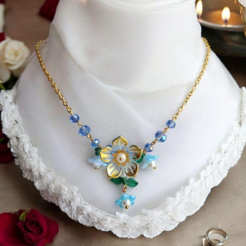 Kalung Rantai Bunga esthetic/kalung new kekinian - Shop | Tokopedia