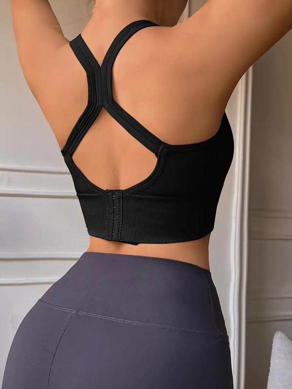 Women's Solid Wireless Bralette, Breathable Comfortable Backless Bra, Ladies Sportswear for Indoor Outdoor Wear, Women's Lingerie for Daily Wear 8