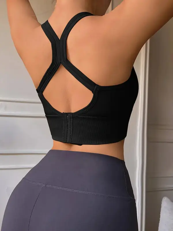 Women's Solid Wireless Bralette, Breathable Comfortable Backless Bra, Ladies Sportswear for Indoor Outdoor Wear, Women's Lingerie for Daily Wear 8