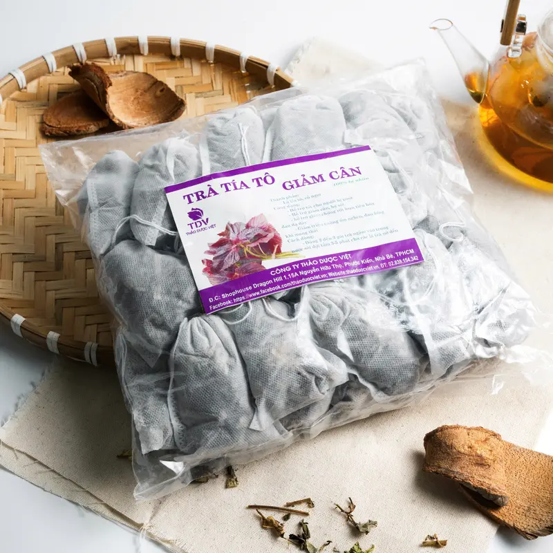 Combo 30 gói Trà Tía tô túi lọc to x20g Nguyên Chất đã băm nhơ sao thơm Tea 0