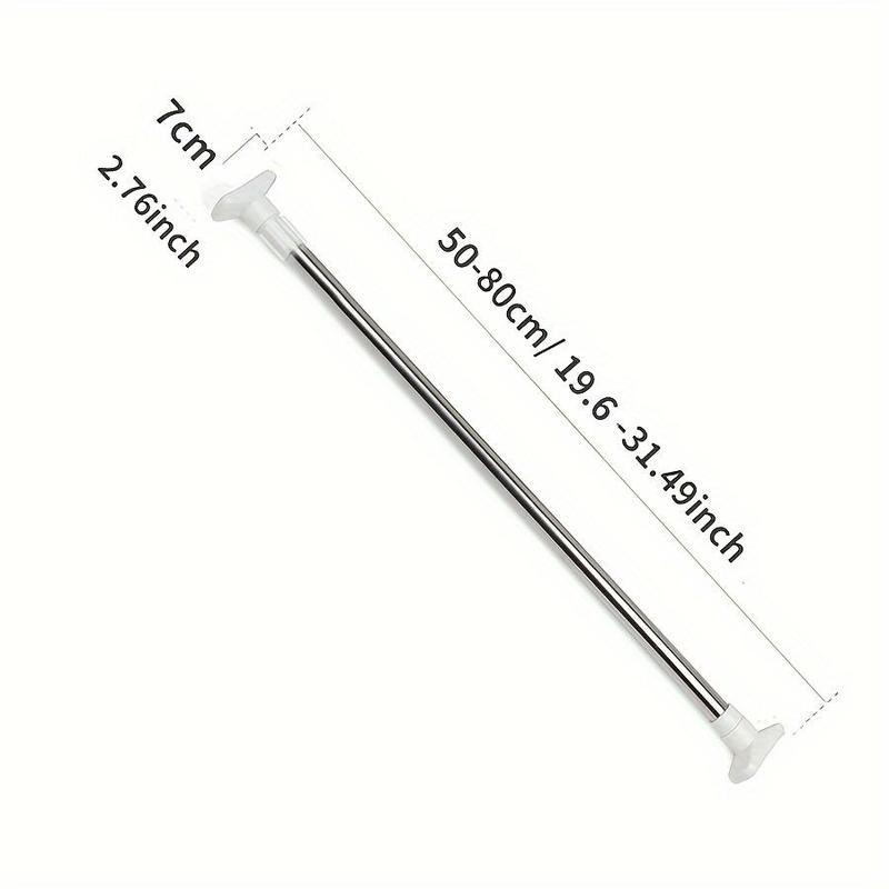Telescopic Metal Closet Rod, 1 Count Durable Punch-free Curtains Rack, Multi-purpose Hanging Rack for Living Room, Laundry, Balcony, Bathroom Storage Organizer, Hangable 1